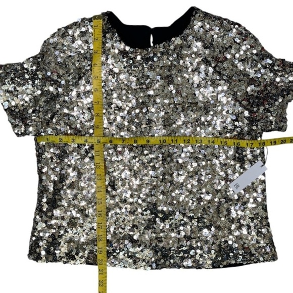 Banana Republic Gold Silver Sequin Party Top NWT Holiday New Year’s Eve Small - Picture 7 of 7